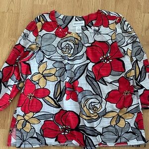 Preowned Alfred Dunner  Floral -abstract Women’s Top XL excellent